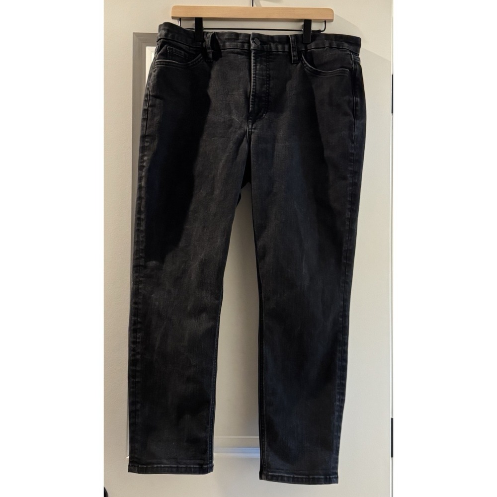 Jen7 Slim Boyfriend Jeans Womens Plus Size 18W Black Stretch Denim Ankle